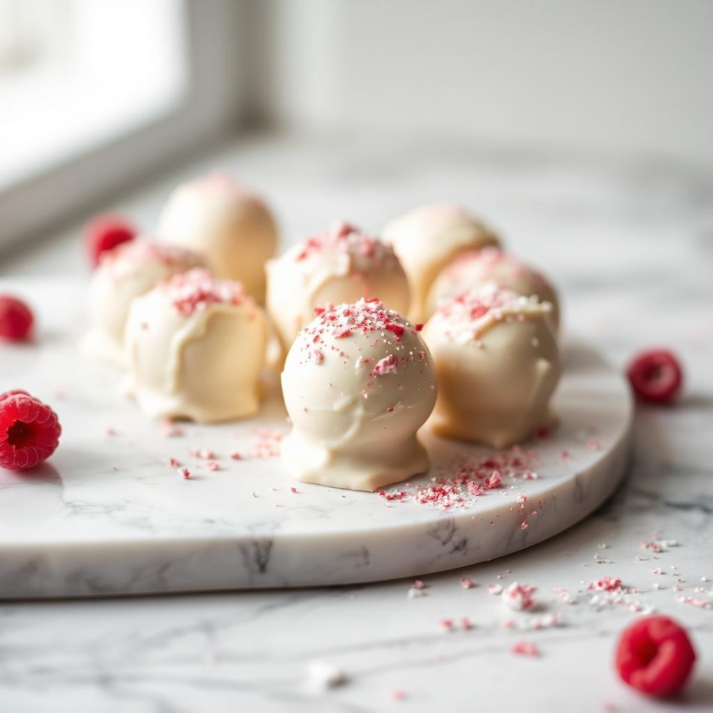 Raspberry Snow Truffles